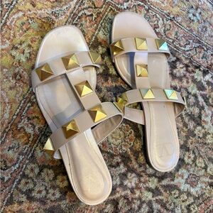 Valentino Rock Stud Slide Sandals